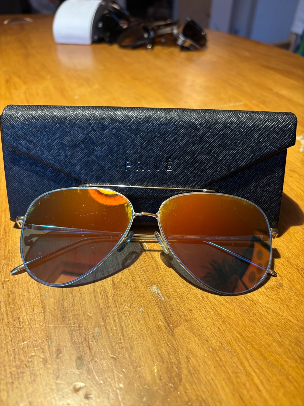 Privé Aviator Sunglasses in Brown Gradient Lens